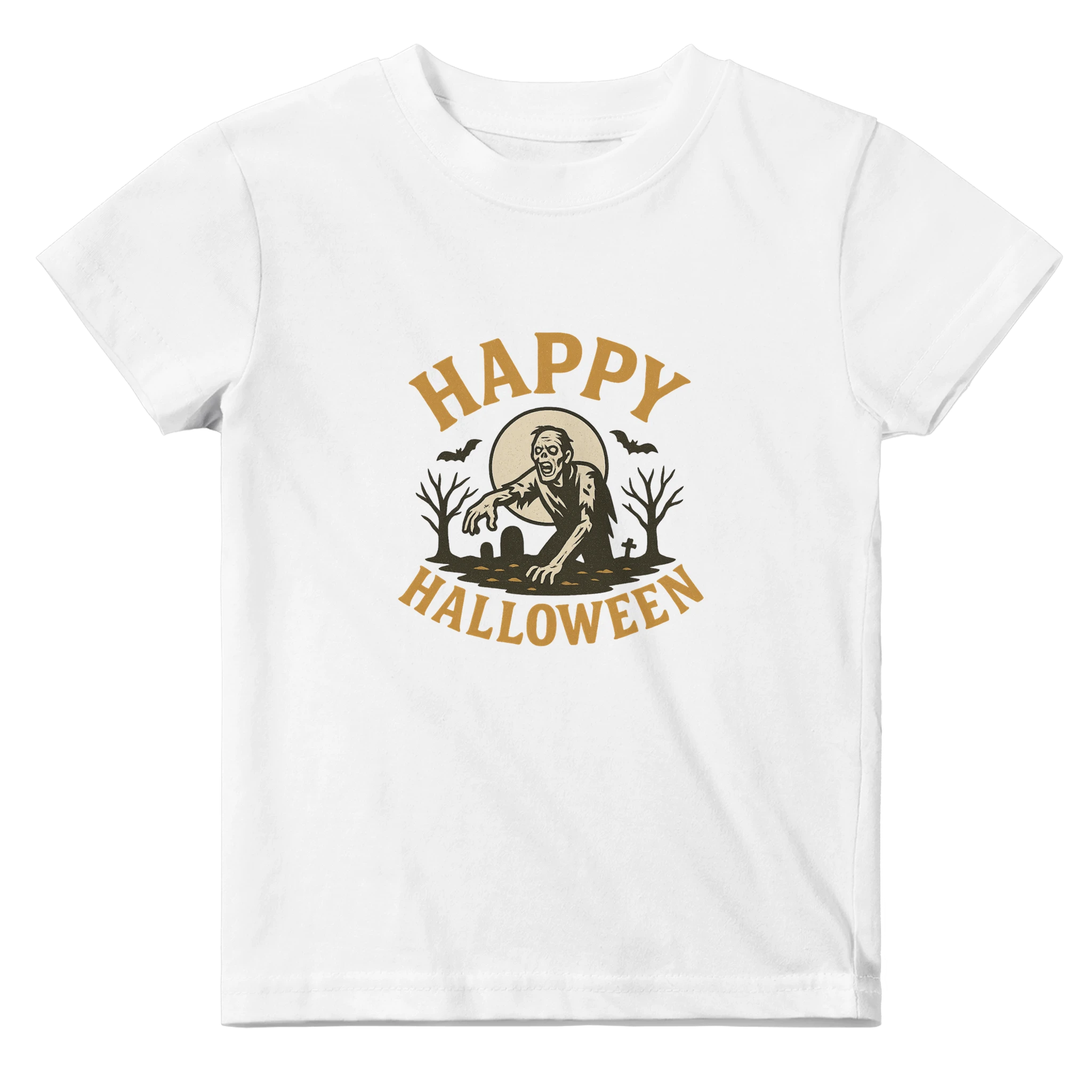 Happy Halloween Graveyard Zombie Toddler Tee