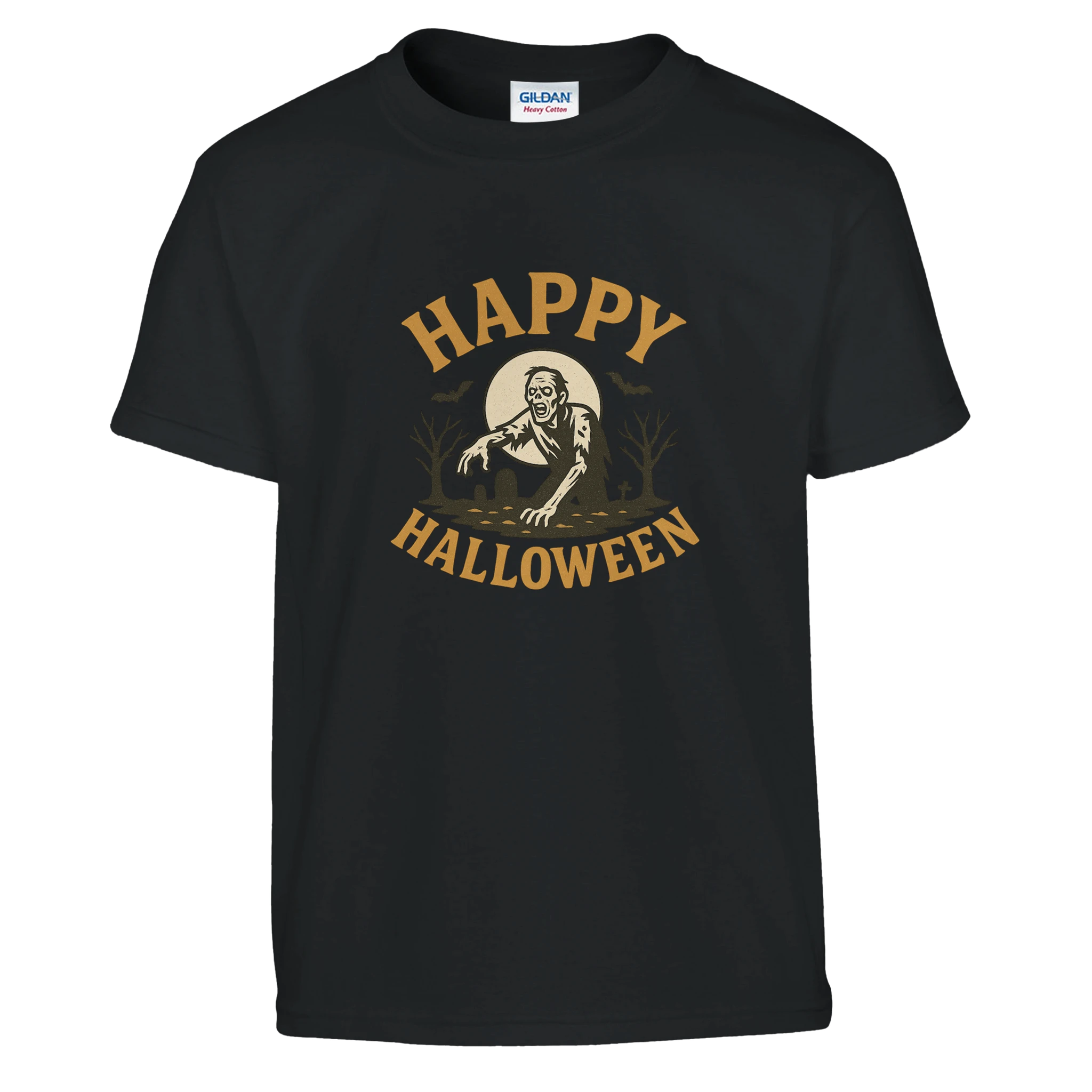 Happy Halloween Graveyard Zombie Kids Tee