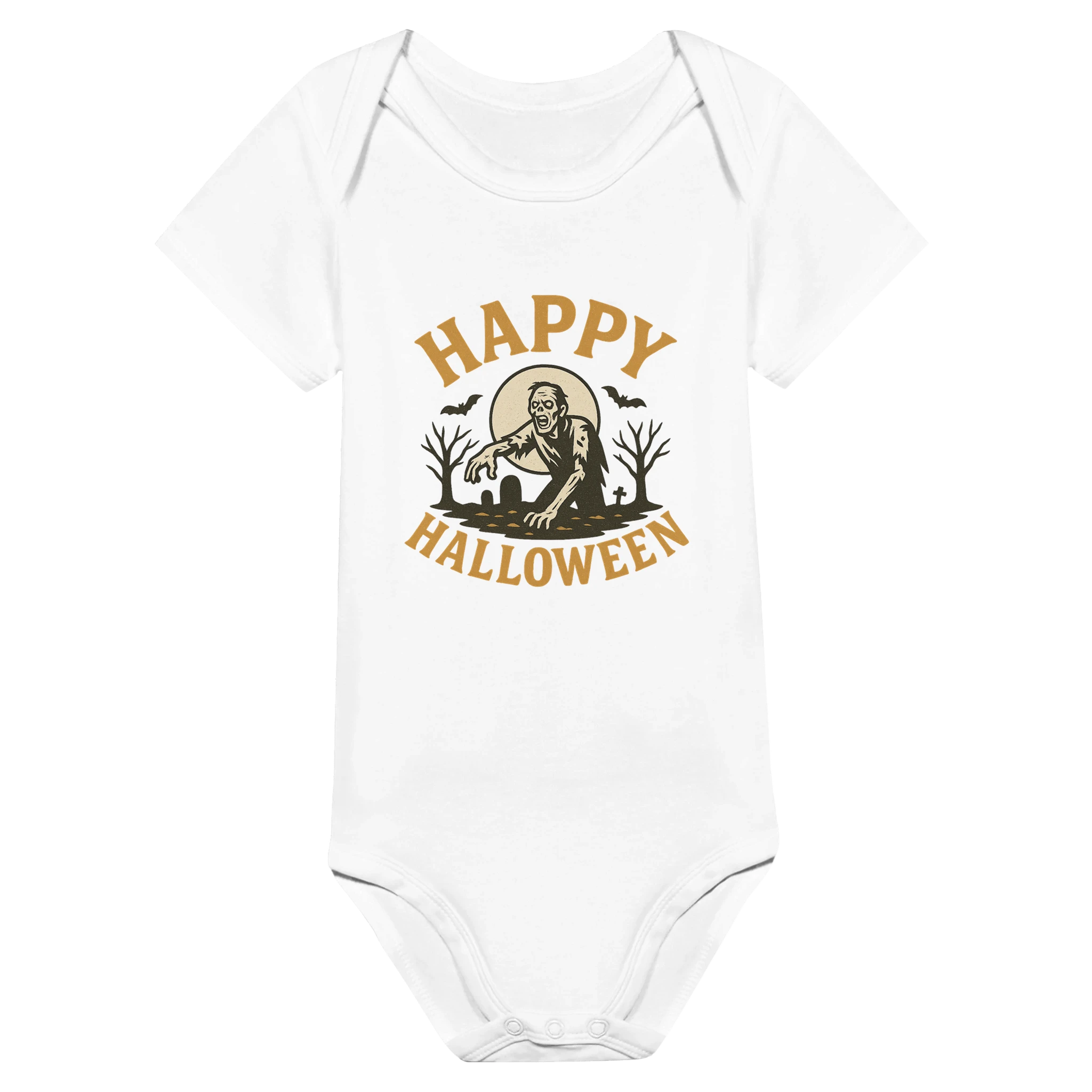 Happy Halloween Graveyard Zombie Classic Baby Short Sleeve Bodysuit